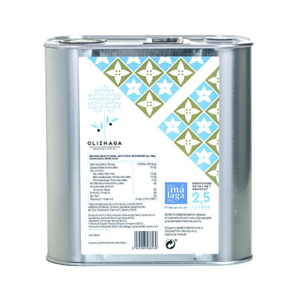 ACEITE OLIVA OLIZNAGA LATA 2.5 LITROS - Imagen 2
