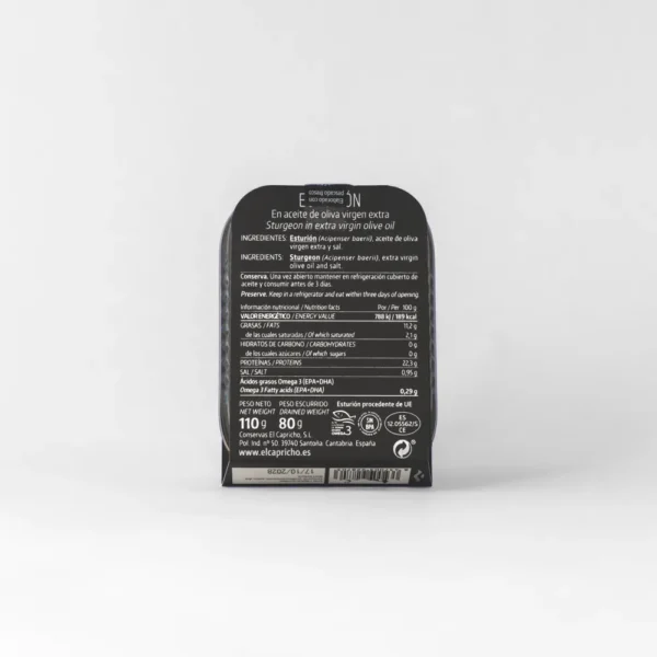 El Capricho Esturión en Aceite de Oliva Virgen Extra-110g - Imagen 3